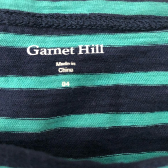 Garnet Hill Green & Navy Stripe Dress - Size M - Picture 3 of 9